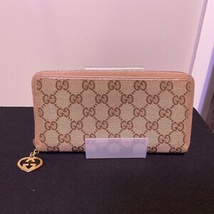 Gucci Zippy Long Wallet with Logo Charm